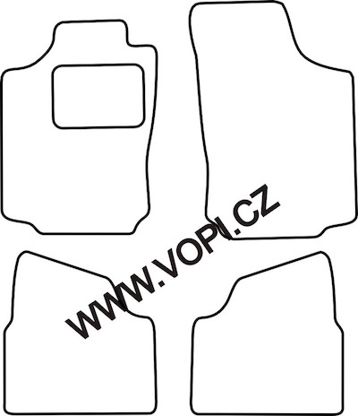 Přesné gumové koberce béžové / šedé Opel Gamma/Corsa C 2000